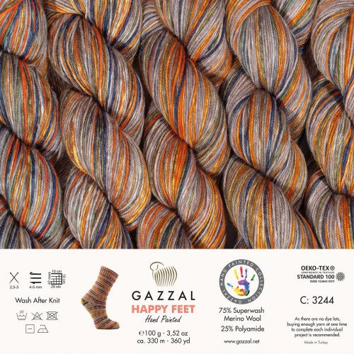 Пряжа Газзал Хэппи Фит (Gazzal Happy Feet) 3244