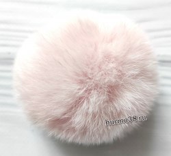 Помпон из кролика Рекси (8-10 см) цвет светло-розовый