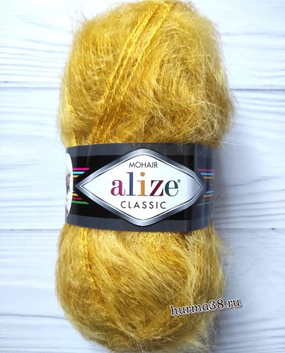 Пряжа Ализе Мохер Классик Нью (Alize Mohair Classic New) 756 тёмно-жёлтый