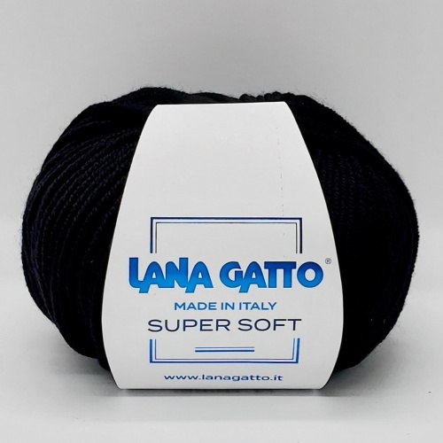 Пряжа Лана Гатто Супер Софт (Lana Gatto Super Soft) 10008 чёрный