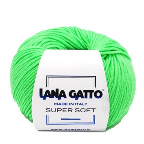Пряжа Лана Гатто Супер Софт (Lana Gatto Super Soft) 14474 зеленый неон