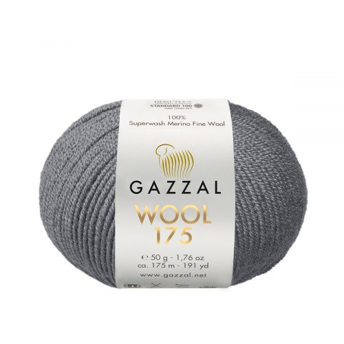 Пряжа Газзал Вул 175 (Gazzal Wool 175) 302 тёмно-серый