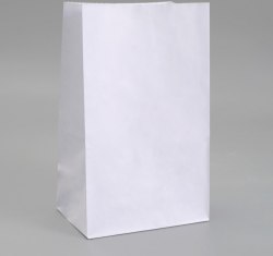 Пакет бумажный фасовочный, белый, прямоугольное дно 18 х 12 х 29 арт. 1263055