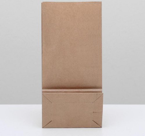 Пакет крафт бумажный фасовочный, прямоугольное дно 12 х 8 х 25 см арт.3742617