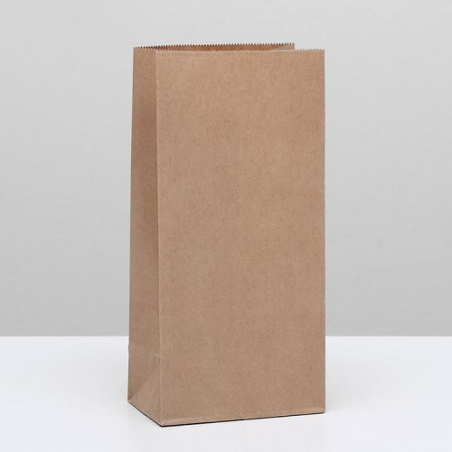 Пакет крафт бумажный фасовочный, прямоугольное дно 12 х 8 х 25 см арт.3742617