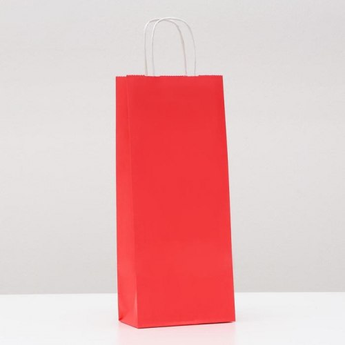 Пакет крафт красный 14 х 8 х 32 см арт.6880427