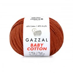 Пряжа Газзал Бейби Коттон (Gazzal Baby Cotton) 3453 терракот