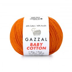 Пряжа Газзал Бейби Коттон (Gazzal Baby Cotton) 3419 оранжевый