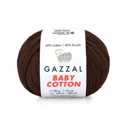 Пряжа Газзал Бейби Коттон (Gazzal Baby Cotton) 3436 коричневый