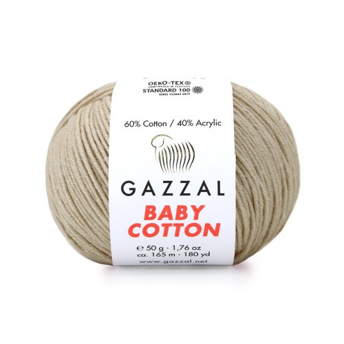 Пряжа Газзал Бейби Коттон (Gazzal Baby Cotton) 3446 светло-бежевый