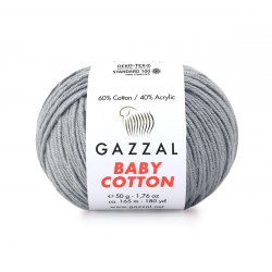 Пряжа Газзал Бейби Коттон (Gazzal Baby Cotton) 3430 серый