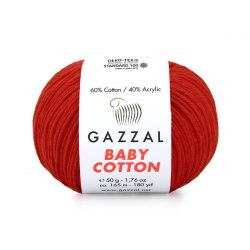 Пряжа Газзал Бейби Коттон (Gazzal Baby Cotton) 3443 красный