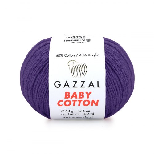 Пряжа Газзал Бейби Коттон (Gazzal Baby Cotton) 3440 ежевика