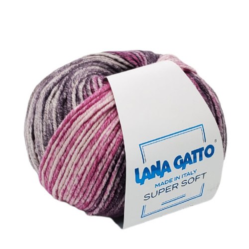 Пряжа Лана Гатто Супер Софт (Lana Gatto Super Soft) 9571 тёмно-красный/оранжевый/розовый