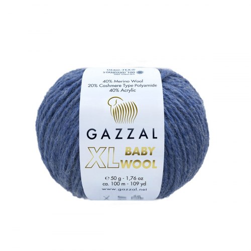 Пряжа Газзал Бейби Вул XL (Gazzal Baby Wool XL) 844XL тёмный джинс