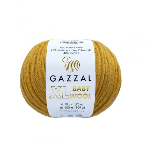 Пряжа Газзал Бейби Вул XL (Gazzal Baby Wool XL) 842XL горчица