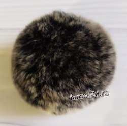 Помпон из кролика Рекси (8-10 см) цвет серый меланж