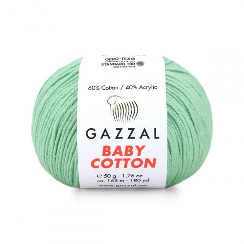 Пряжа Газзал Бейби Коттон (Gazzal Baby Cotton) 3425 мята
