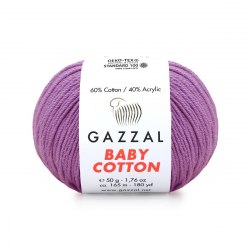 Пряжа Газзал Бейби Коттон (Gazzal Baby Cotton) 3414 сирень