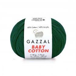 Пряжа Газзал Бейби Коттон (Gazzal Baby Cotton) 3467 тёмно-зелёный