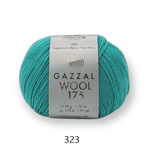 Пряжа Газзал Вул 175 (Gazzal Wool 175) 323 бирюзовый
