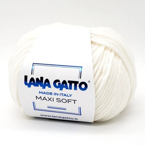 Пряжа Лана Гатто Макси Софт (Lana Gatto Maxi Soft) 10001 белый