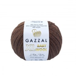 Пряжа Газзал Бейби Вул XL (Gazzal Baby Wool XL) 807XL тёмно-коричневый