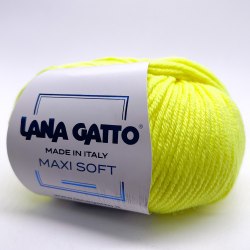 Пряжа Лана Гатто Макси Софт (Lana Gatto Maxi Soft) 14471 неоновый желтый