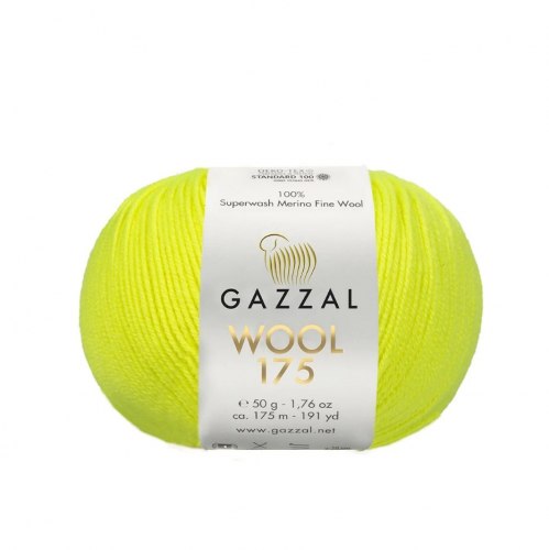 Пряжа Газзал Вул 175 (Gazzal Wool 175) 353 неоновый желтый