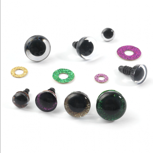 Глазки для игрушек трапеция на безопасном креплении цвет зелёный 0,9 см. 2 шт. арт. 22