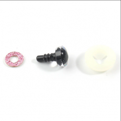 Глазки для игрушек трапеция на безопасном креплении цвет розовый 1,4 см. 2 шт. арт. 41