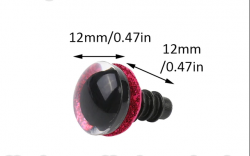 Глазки для игрушек трапеция на безопасном креплении цвет розовый 1,2 см. 2 шт. арт. 12