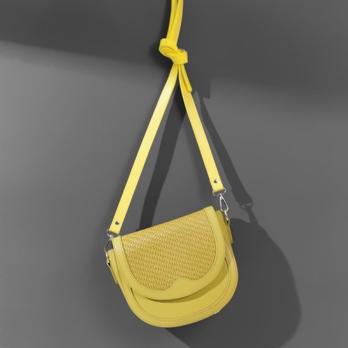 Ручка для сумки из экокожи, с карабинами, 125 × 1,8 см, цвет жёлтый арт. 7091641