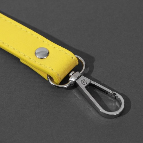 Ручка для сумки из экокожи, с карабинами, 125 × 1,8 см, цвет жёлтый арт. 7091641