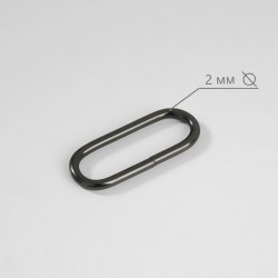 Кольцо для сумок, овальное, 35 × 14 мм, толщина - 2 мм, цвет чёрный никель арт. 9454727