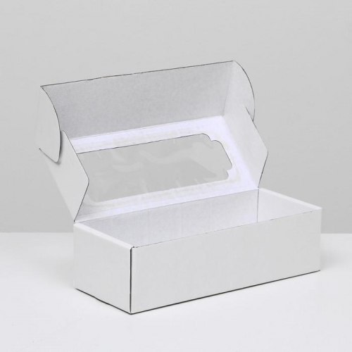 Коробка подарочная с окошком белая 32 х 13 х 9 см арт. 4832238