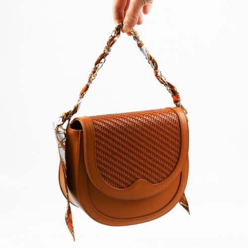 Цепочка с платком для сумки, с карабинами, 9 × 14 мм, 40 см, цвет коричневый/золотой арт. 9358338