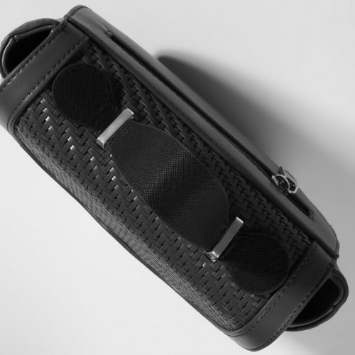 Ручка для сумки, 2 крепления на прокол, 22 × 3 × 0,4 см, цвет чёрный/серебряный арт. 9332233