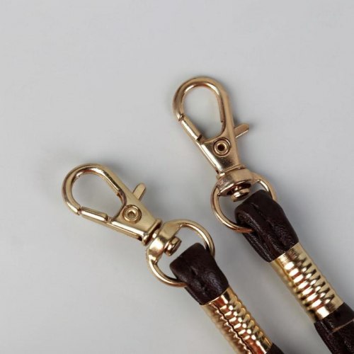 Ручка-шнурок для сумки, с карабинами, 120 × 0,6 см, цвет коричневый арт. 5215320