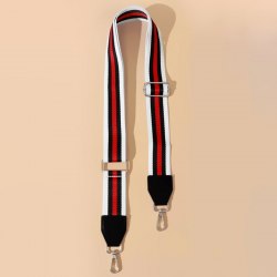 Ручка для сумки, стропа с кожаной вставкой, 140 × 3,8 см, цвет белый/чёрный/красный арт. 5077536