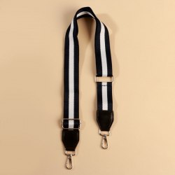 Ручка для сумки, стропа с кожаной вставкой, 140 × 3,8 см, цвет синий/белый арт. 5077534