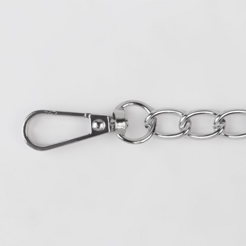 Цепочка для сумки, с карабинами, железная, 9 × 14 мм, 120 см, цвет серебряный арт. 4336938