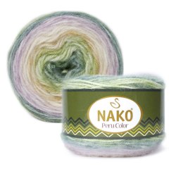 Пряжа Нако Перу Колор (Nako Peru Color) 32185 беж/сирень/зелень