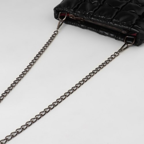 Цепочка для сумки, с карабинами, железная, 9 × 14 мм, 120 см, цвет чёрный никель арт. 7598518
