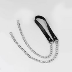 Ручка для сумки, с цепочками и карабинами, 120 × 1,8 см, цвет чёрный арт. 4327949