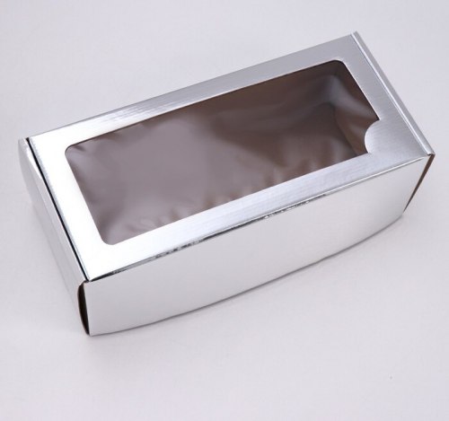 Коробка самосборная, с окном, серебряная, 16 х 35 х 12 см арт. 4589016