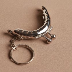 Фермуар пришивной «Полукруг», с кольцом, 5,3 × 4,5 см, цвет серебряный арт. 7343996