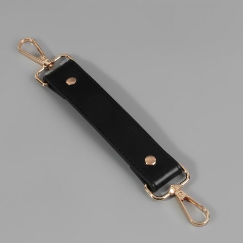 Ручка для сумки, с карабинами, 20 ± 1 см × 2,5 см, цвет чёрный/золотой арт. 9327023