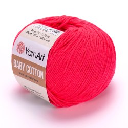 Пряжа Ярнарт Бейби Коттон (YarnArt Baby Cotton) 423 розовый коралл