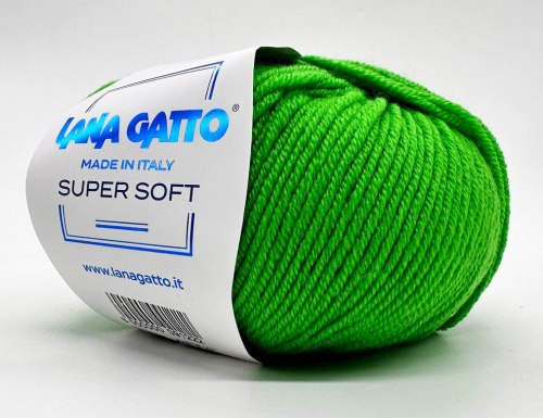 Пряжа Лана Гатто Супер Софт (Lana Gatto Super Soft) 14508 яркая зелень